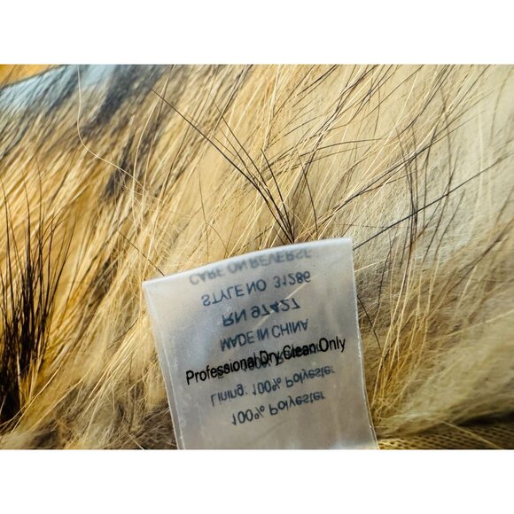 Dolce Cabo Womens M Fur Vest Raccoon Trim Snake Print - Picture 5 of 11